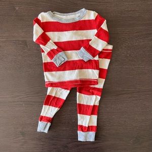 Burt’s Bees red and cream pajamas 6-9M